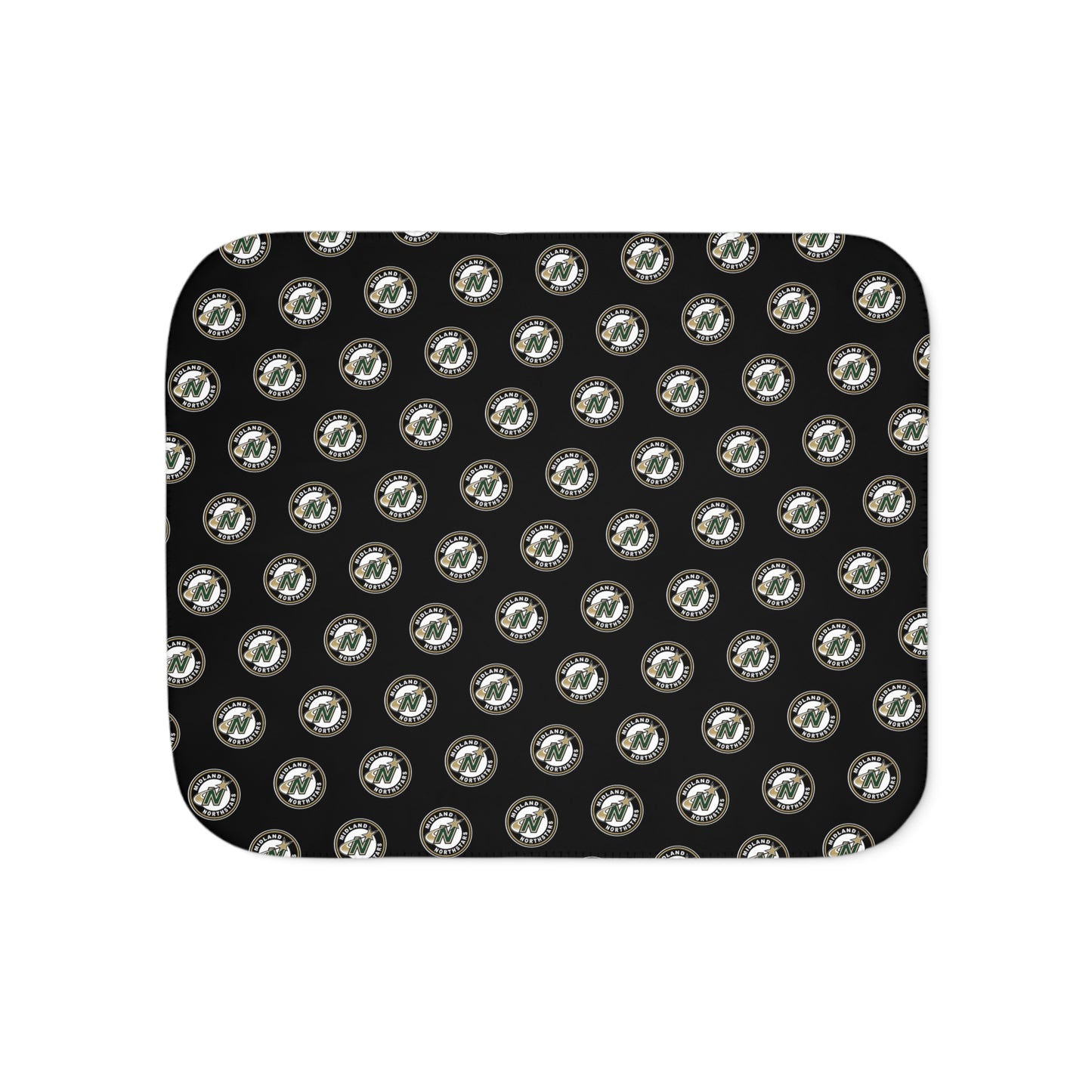Northstars Logo Pattern Sherpa Blanket - Black