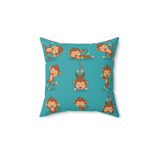 Silly Monkeys Suede Pillow