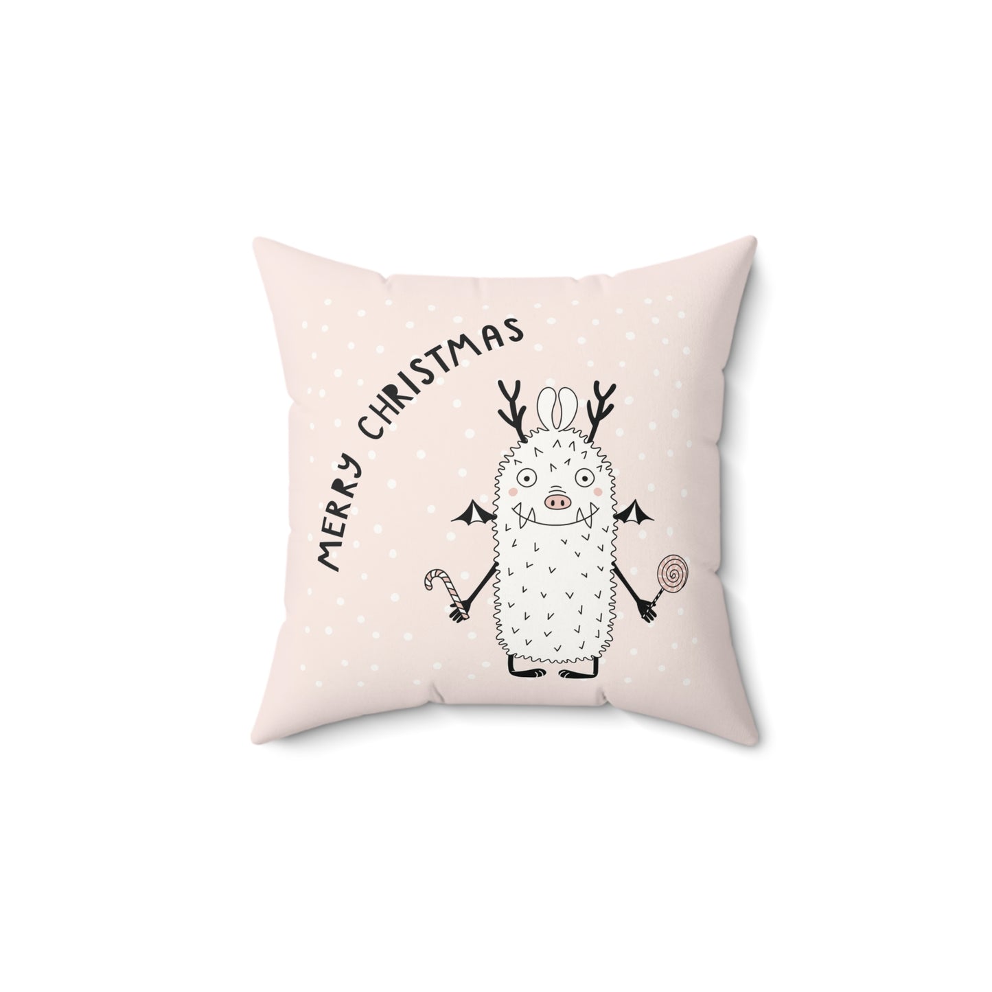 Christmas Monster Suede Pillow
