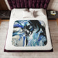 Black and Blue Swirl Sherpa Blanket