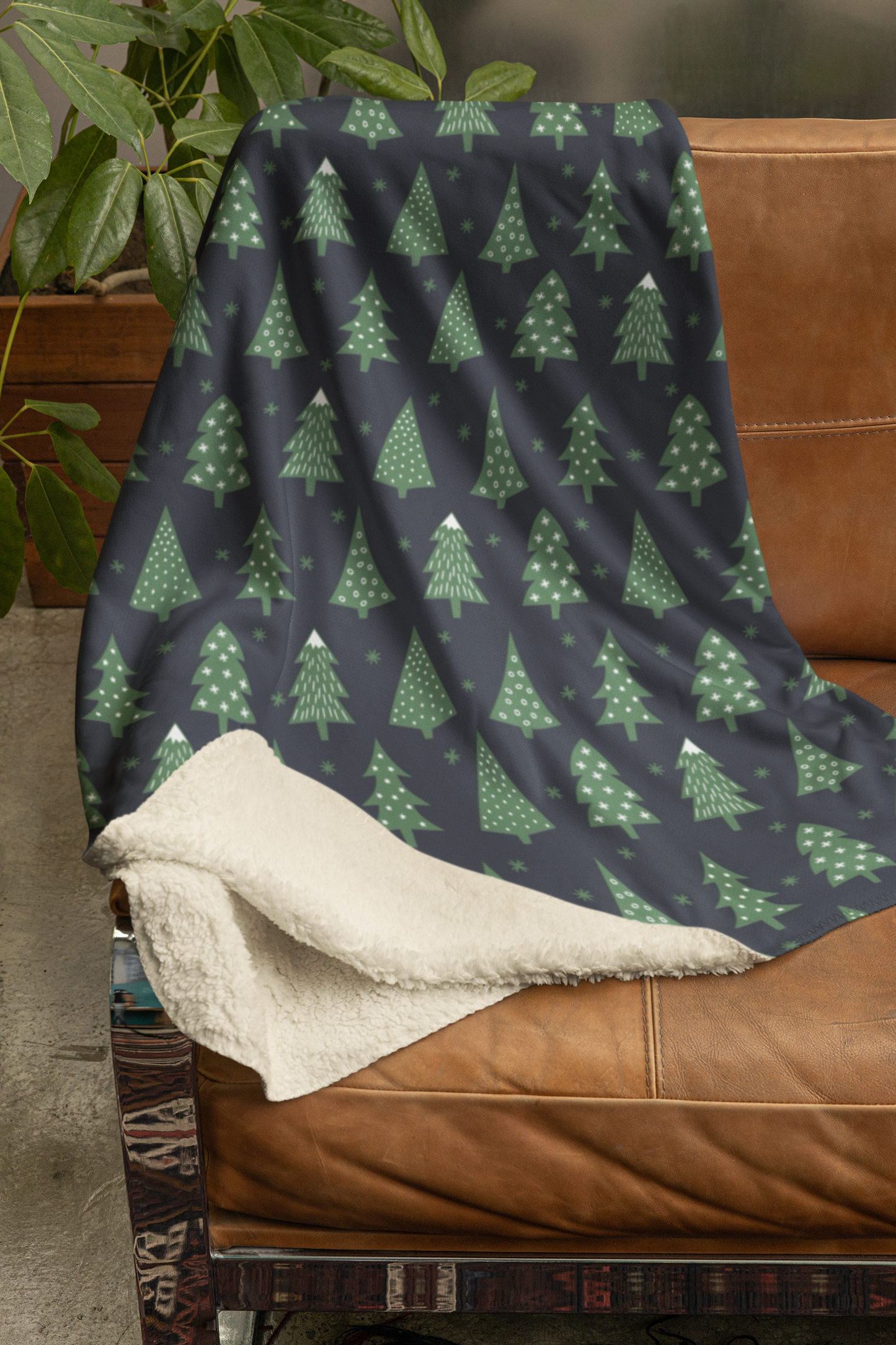 Winter Trees Sherpa Blanket