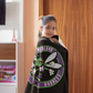 Hornets Logo Sherpa Blanket - Black